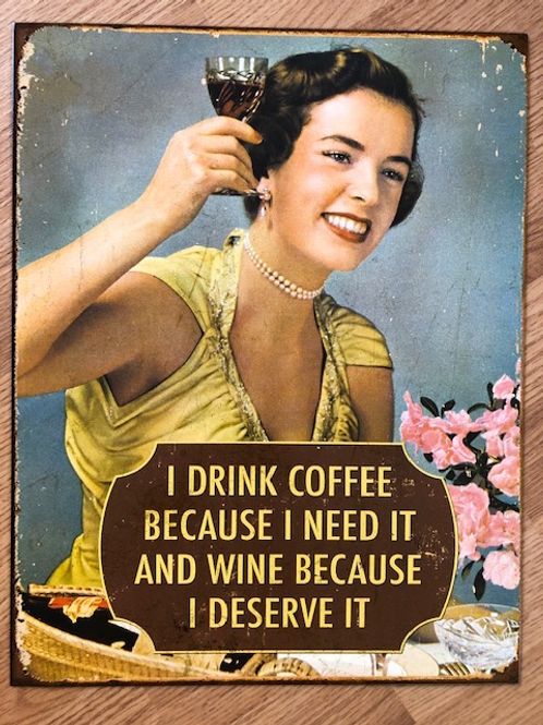 Hovedbilde Metallskilt Wine & Coffee