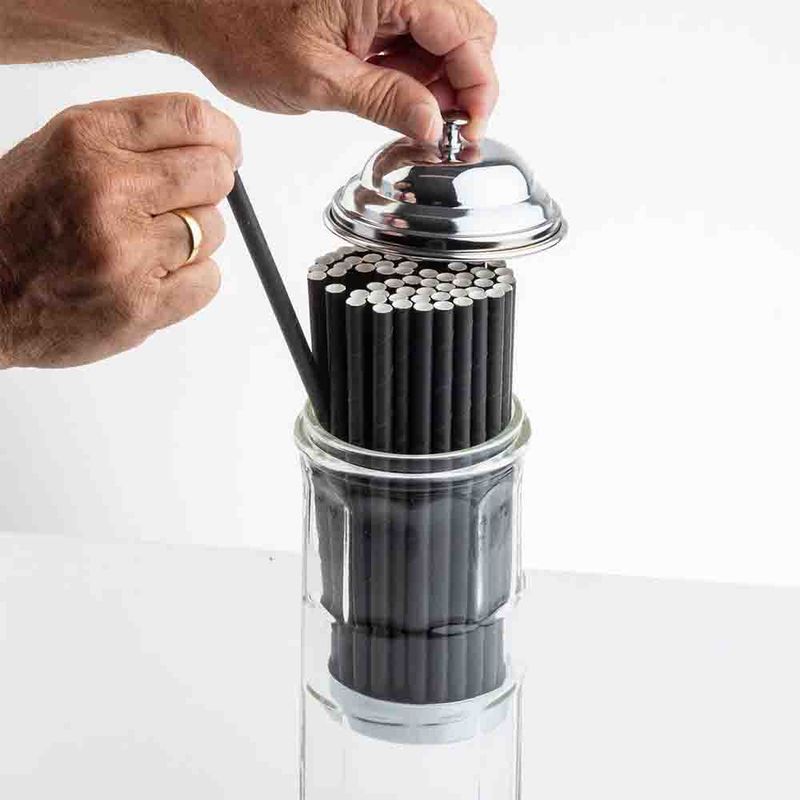  Sugerørdispenser i glass
