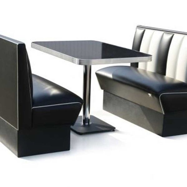 Dinerbooth sett komplett med bord 120 cm 