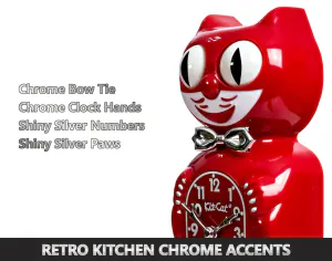 Hovedbilde Kit-Cat klokke Retro i r&oslash;dt