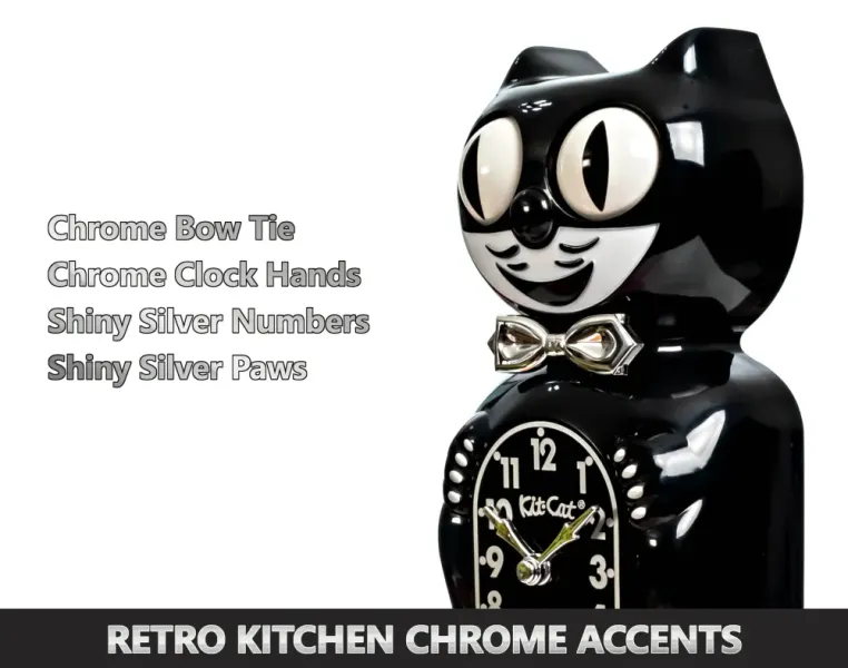 Kit-Cat klokke Retro I sort 