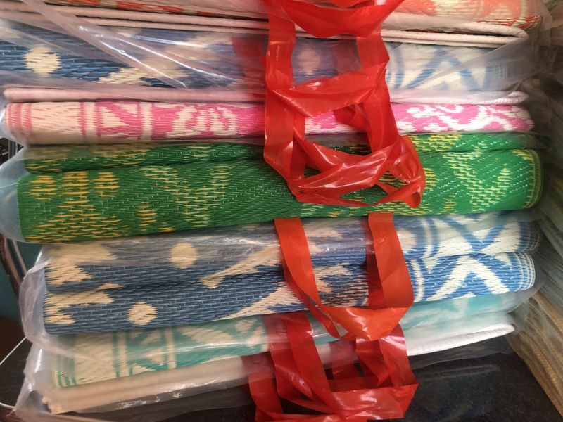 Plastmatte Indisk 120x180cm Rosa/Hvit