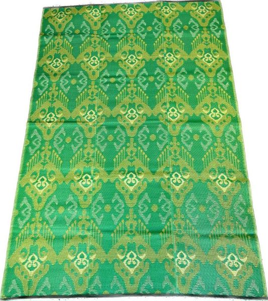 Plastmatte Indisk 180x270cm 2 Gr&oslash;nnfarger/Gul