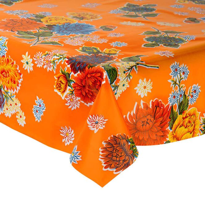 Hovedbilde Voksduk Crisantemos orange