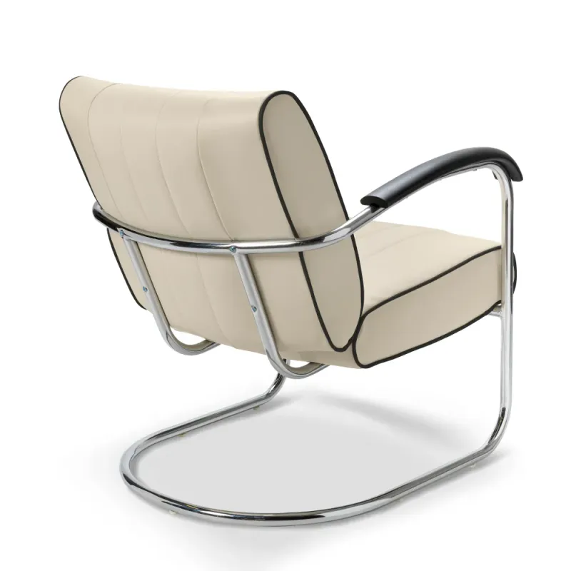 Pullman loungestol offwhite BP Chrome