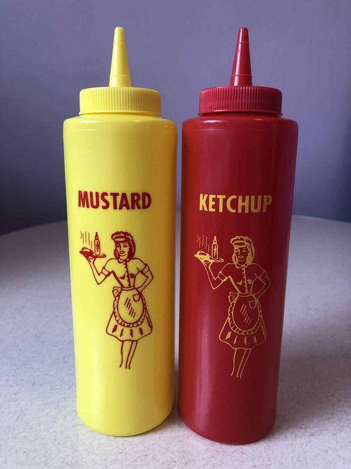 Hovedbilde  Ketchup og sennep flasker